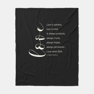 Love Is Patient Love Is Kind Corinthians Bible Ver Fleece Blanket