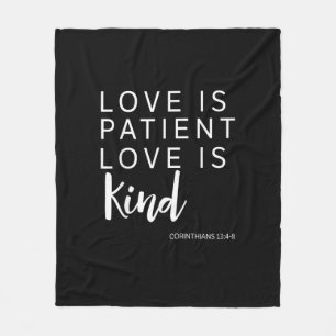 Love Is Patient Love Is Kind Corinthians Faith Gif Fleece Blanket