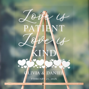 Love is Patient, Love is Kind Custom Wedding Acrylic Sign