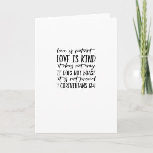 Love Is Patient Love Is Kind Elegant Style  Card