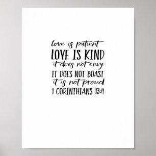 Love Is Patient Love Is Kind Elegant Style  Poster