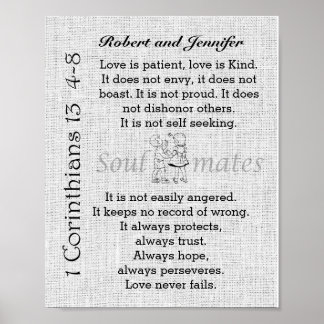 Love is patient, Love is kind Personalised Option Poster