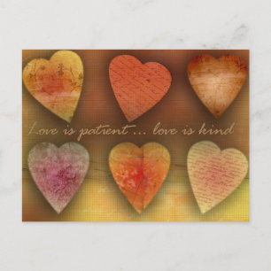 Love is patient; love is kind postcard