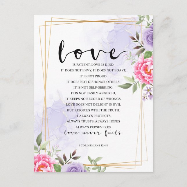Love is patient, Love is kind Postcard (Front)