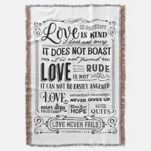 Love is Patient Love is kind Throw Blanket