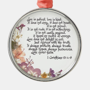 Love is patient metal tree decoration