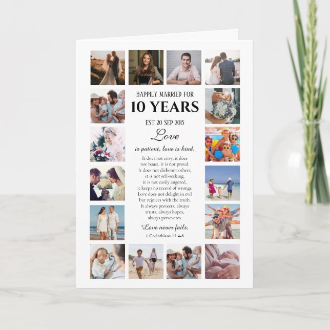 Love Is Patient Milestone Anniversary Photo Card (Front)