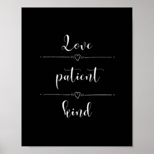 Love Is Patient Minimal Heartfelt Design  Poster