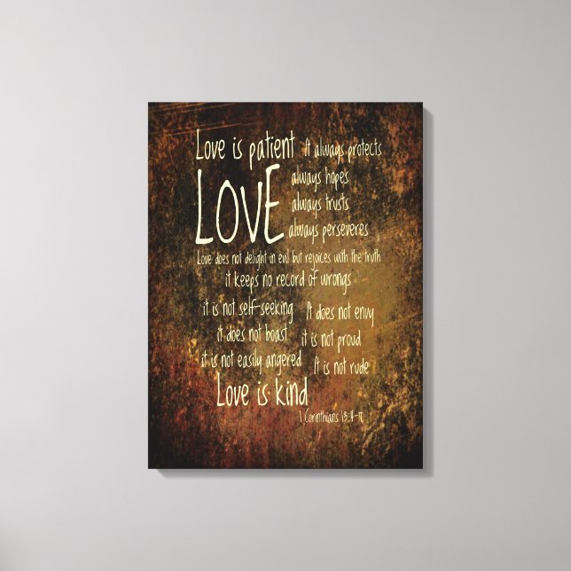 Love Is Patient Mixture Canvas Print (Front)