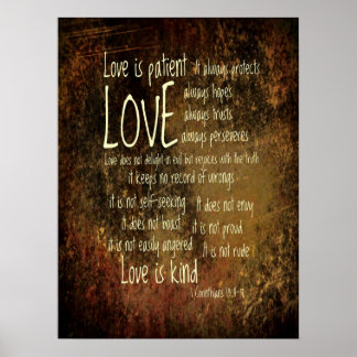 Love Is Patient Mixture unframed or framed Poster