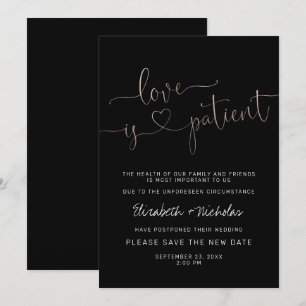 Love is Patient Postponed Wedding Announcement