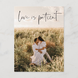 Love Is Patient Postponed Wedding Change Postcard