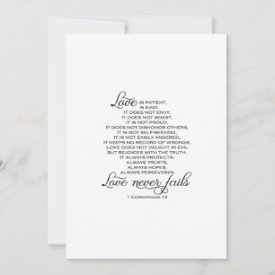 Love Is Patient Proposal Love Never Fails Heartfel Holiday Card