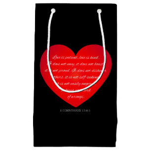 Love is Patient Quote Valentine   Gift Bag