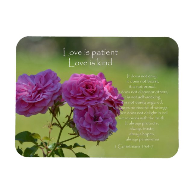 Love is Patient Roses Magnet (Horizontal)