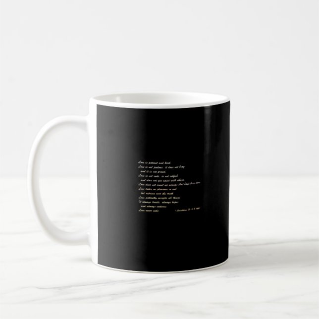 Love Is Patient Simple Inspirational Design  Coffee Mug (Left)