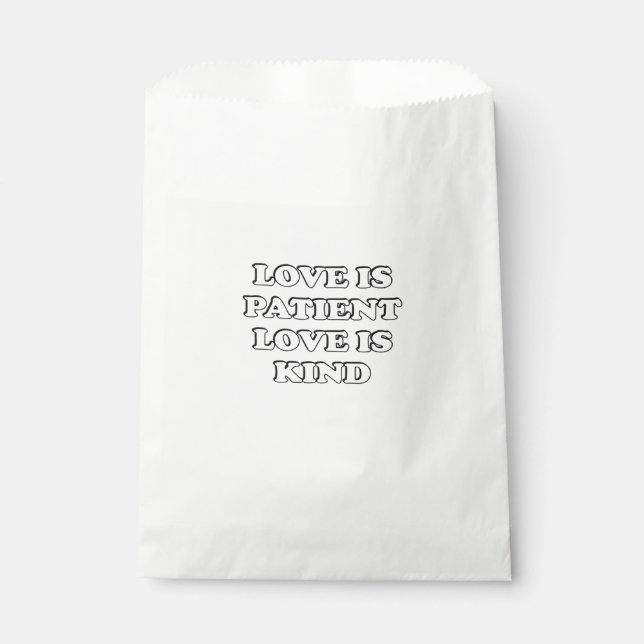 Love Is Patient Subtle Design  Favour Bags (Front)