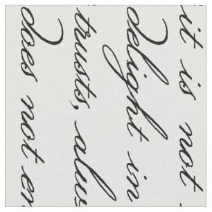 Love is Patient Vintage Typography Fabric