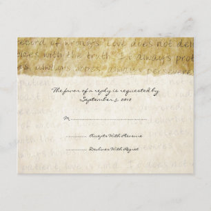 Love is Patient Vintage Wedding RSVP Card