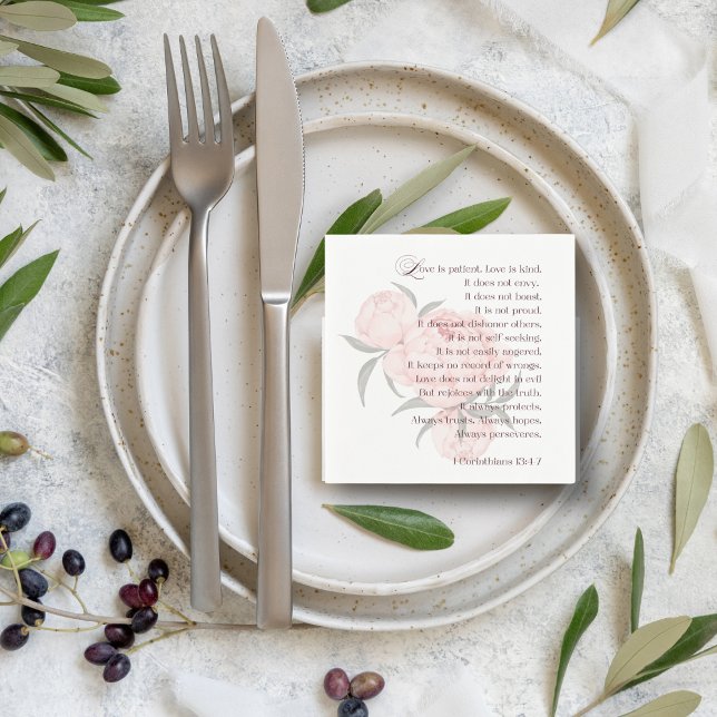 Love Is Patient – Wedding Napkins with Scripture (Love is patient Wedding Napkins)