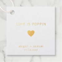 Love Is Poppin Modern Gold Foil Wedding