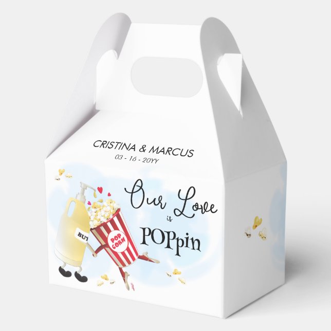 Love Is Poppin Popcorn  Favour Box (Front)