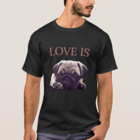 Love Is Pug Mops Owner Pug Lover Dog Mom Dad Pug M