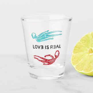 Love is Real Skeleton Logo  Shot Glass