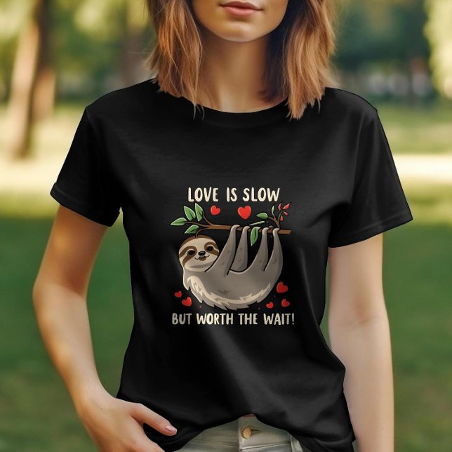 Love is Slow but Worth the Wait Cute Sloth  T-Shirt (Creator Uploaded)