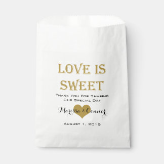 Love Is Sweet Black and Gold Wedding Bags