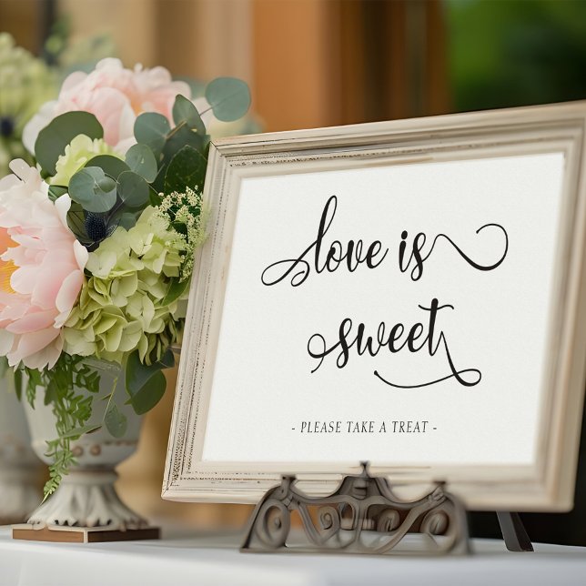 Love is sweet Black dessert table Wedding Sign (Creator Uploaded)