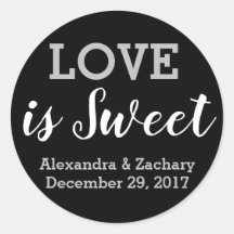 Love is Sweet Black Silver Wedding Engage Favour