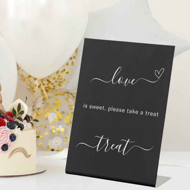 Love is sweet black wedding treat sign (Creator Uploaded)