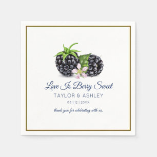 Love is Sweet Blackberry Fruit   Wedding Napkin