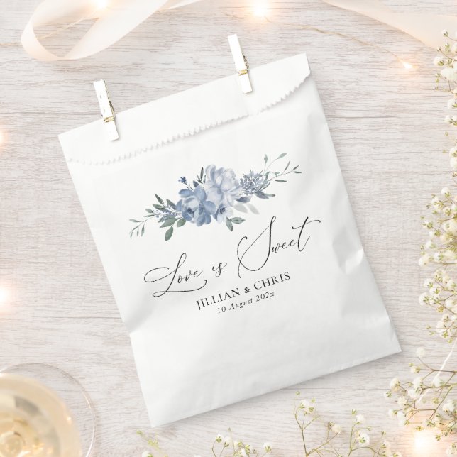 love is sweet blue floral wedding favour bags (Clipped)