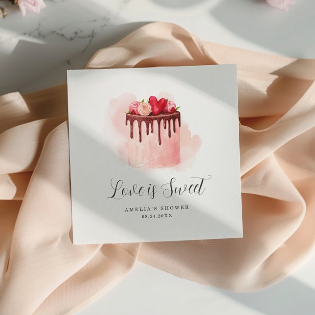Love Is Sweet Bridal Shower Invitation Napkin (Creator Uploaded)
