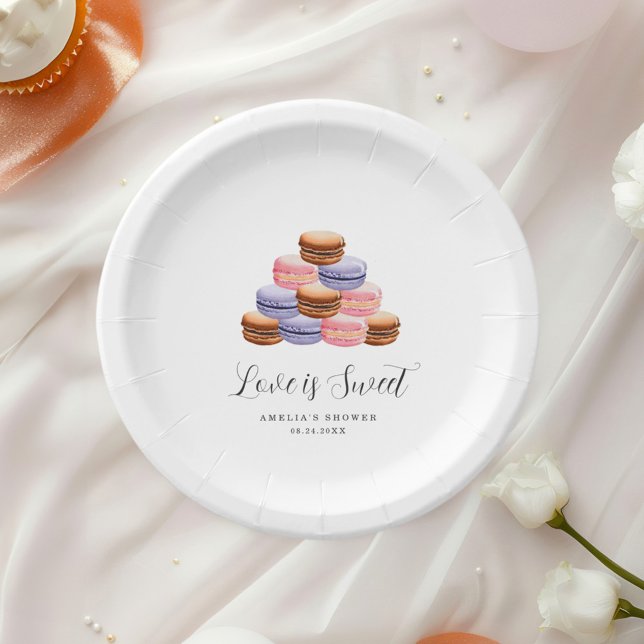 Love Is Sweet Bridal Shower Invitation Paper Plate (Creator Uploaded)
