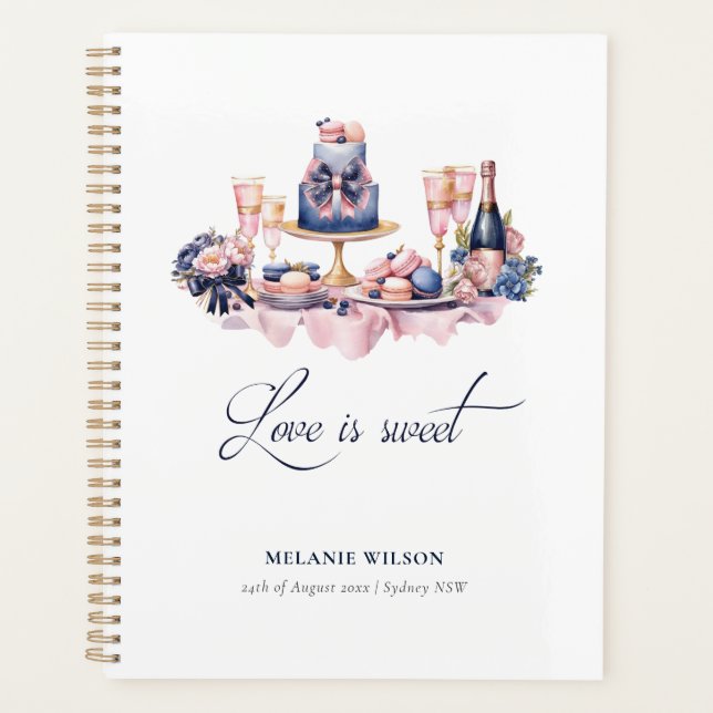 Love is sweet Bridal Shower Personalised Planner (Front)