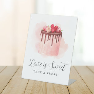 Love Is Sweet Bridal Shower Take a Treat Pedestal Sign