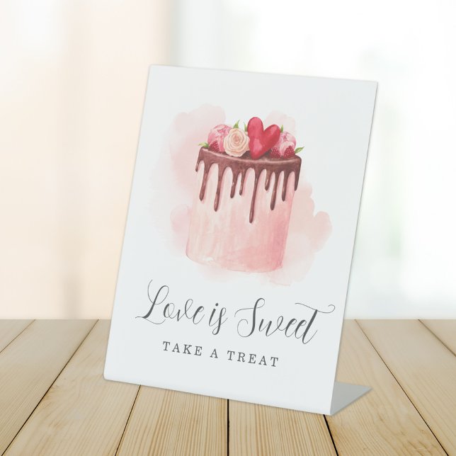 Love Is Sweet Bridal Shower Take a Treat Pedestal Sign (Creator Uploaded)