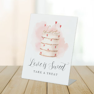 Love Is Sweet Bridal Shower Take a Treat Pedestal Sign