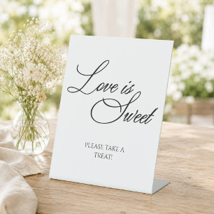 Love Is Sweet Bridal Shower Treat Table Pedestal Sign