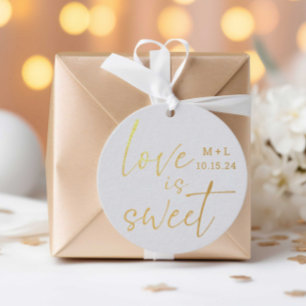 Love is Sweet Calligraphy Wedding Favour Tags