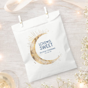 Love is Sweet Celestial Gold Moon Wedding Favour Bags
