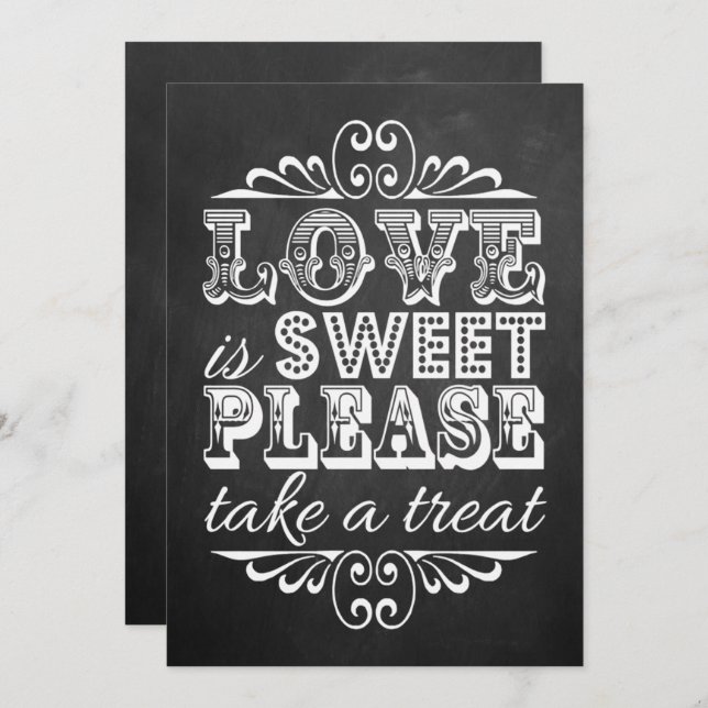 Love Is Sweet - Chalkboard Wedding Sign (Front/Back)