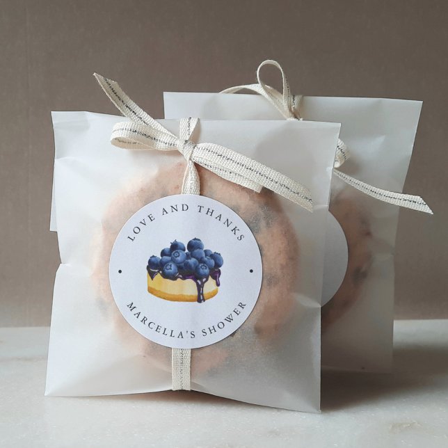 Love Is Sweet (Cheesecake) Bridal Shower Classic Round Sticker (Creator Uploaded)