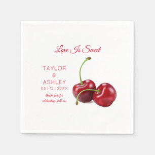 Love is Sweet Cherry Fruit Wedding Napkin