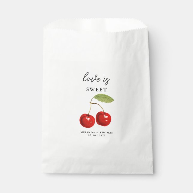 Love is Sweet Cherry Wedding  Favour Bags (Front)