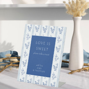 Love is Sweet Chinoiserie Wedding Favour Table Sig Pedestal Sign