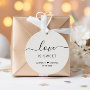 Love Is Sweet Cream Wedding Favour Tags
